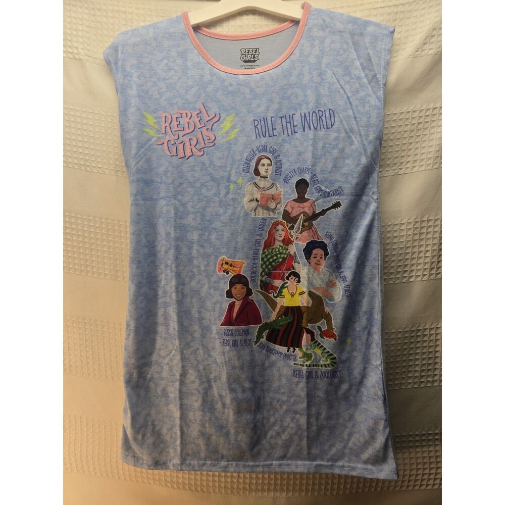 Rebel Girl Nightgown Girls Size 10 Short Sleeve Helen Keller Sleeveless 5952